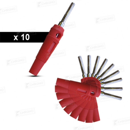 Fiches bananes Rouges | 4mm | Lot de 10 de marque  en vente sur ITS Chrono