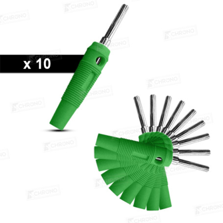 Green banana plugs | 4mm | 10 Pack of  brand for sale on ITS Chrono