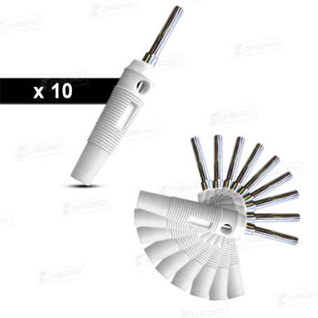 Fiches bananes Blanches | 4mm | Lot de 10 de marque  en vente sur ITS Chrono