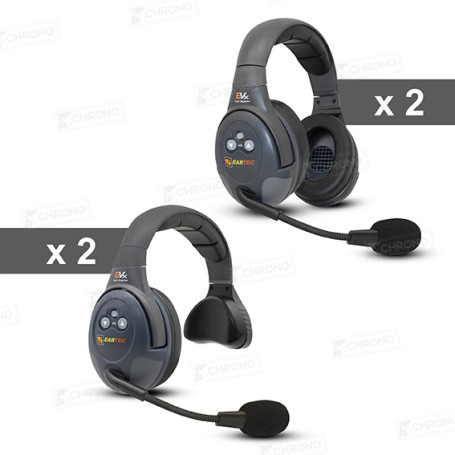 Kit 4 casques Eartec Evade 2S 2D (800m) de marque Eartec en vente sur ITS Chrono